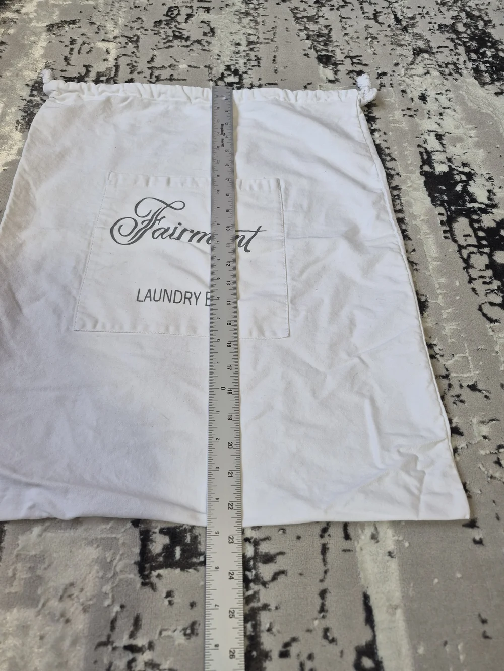 Official Fairmont Hotel Laundry Bag cotton large 22.5×18 with pocket